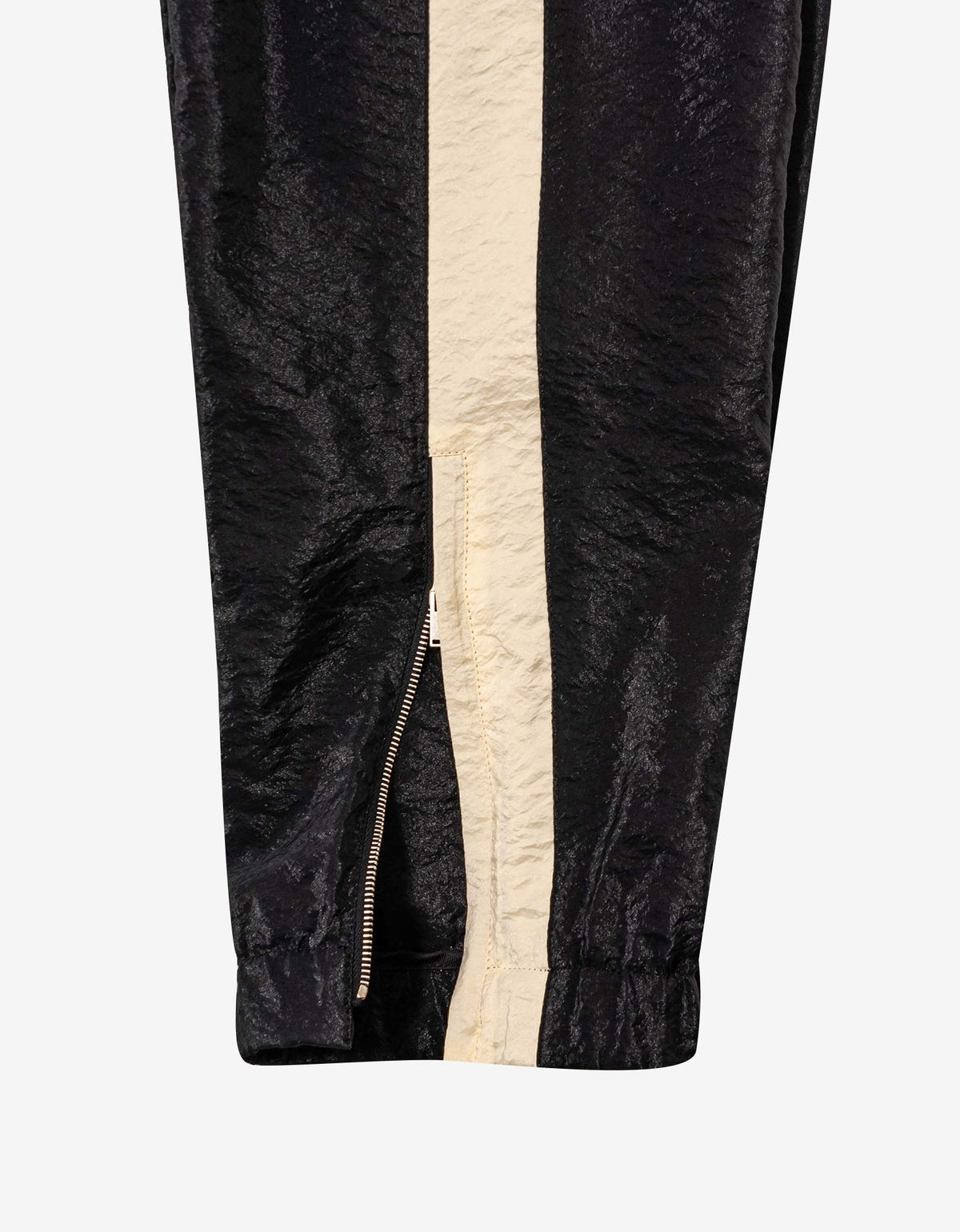 Saint Laurent Black Crinkle-Effect Monogram Sweat Pants