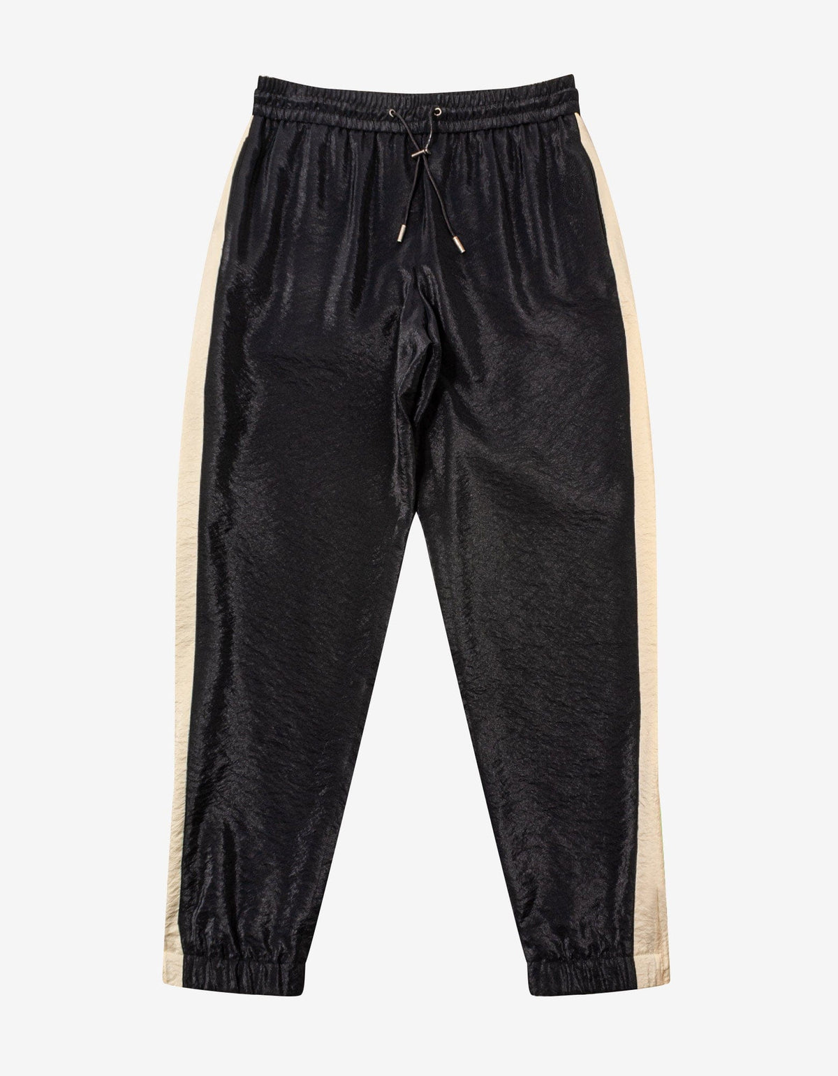 Saint Laurent Black Crinkle-Effect Monogram Sweat Pants