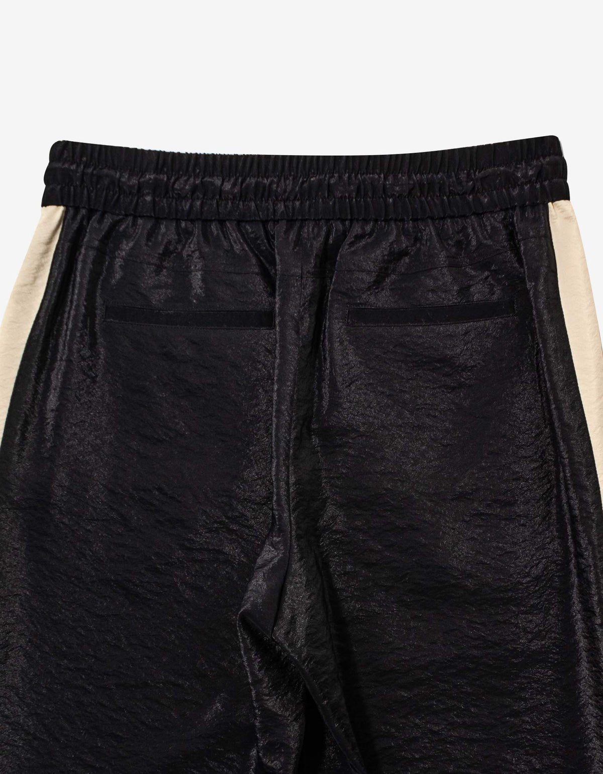 Saint Laurent Black Crinkle-Effect Monogram Sweat Pants