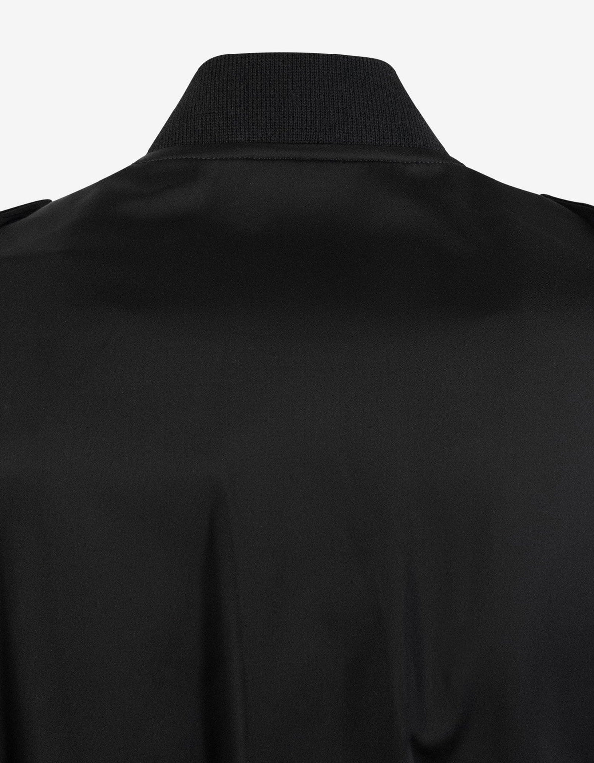 Saint Laurent Black Officer Satin Bomber Jacket