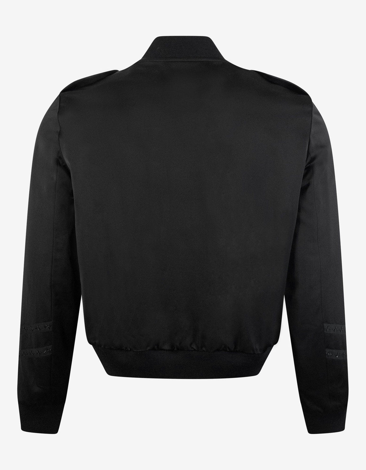 Saint Laurent Black Officer Satin Bomber Jacket