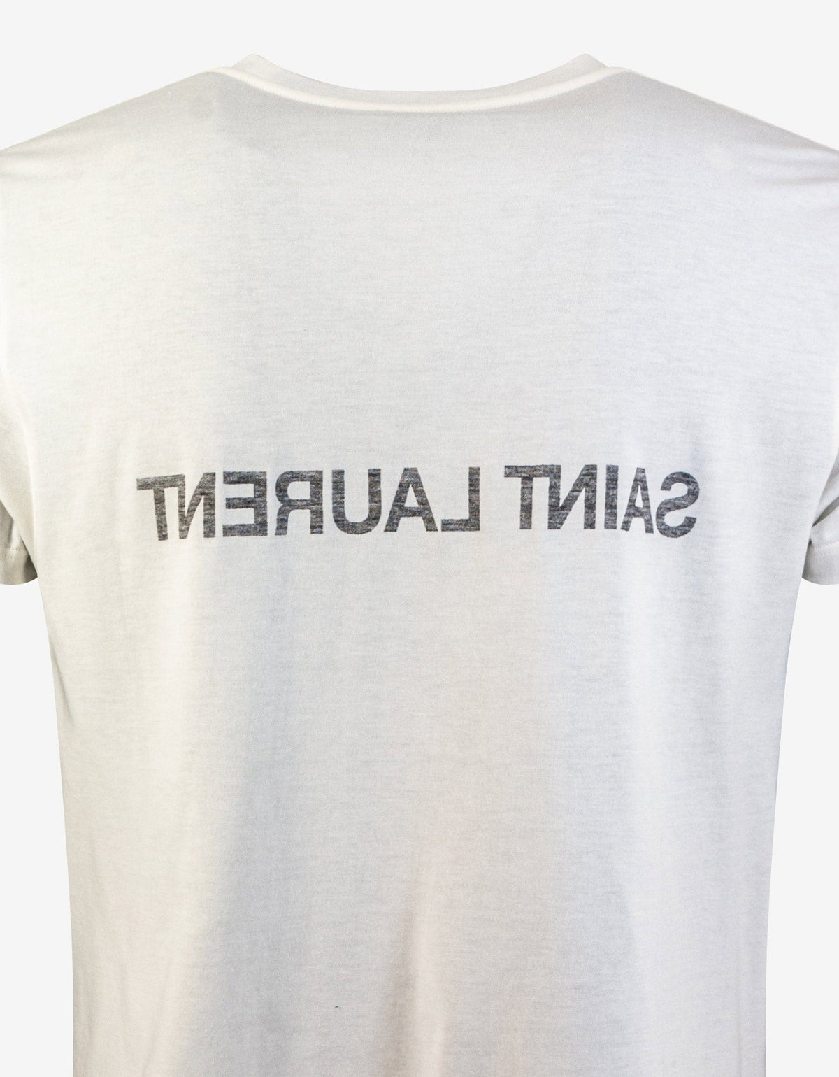 Saint Laurent Off-White Reverse Logo Print T-Shirt