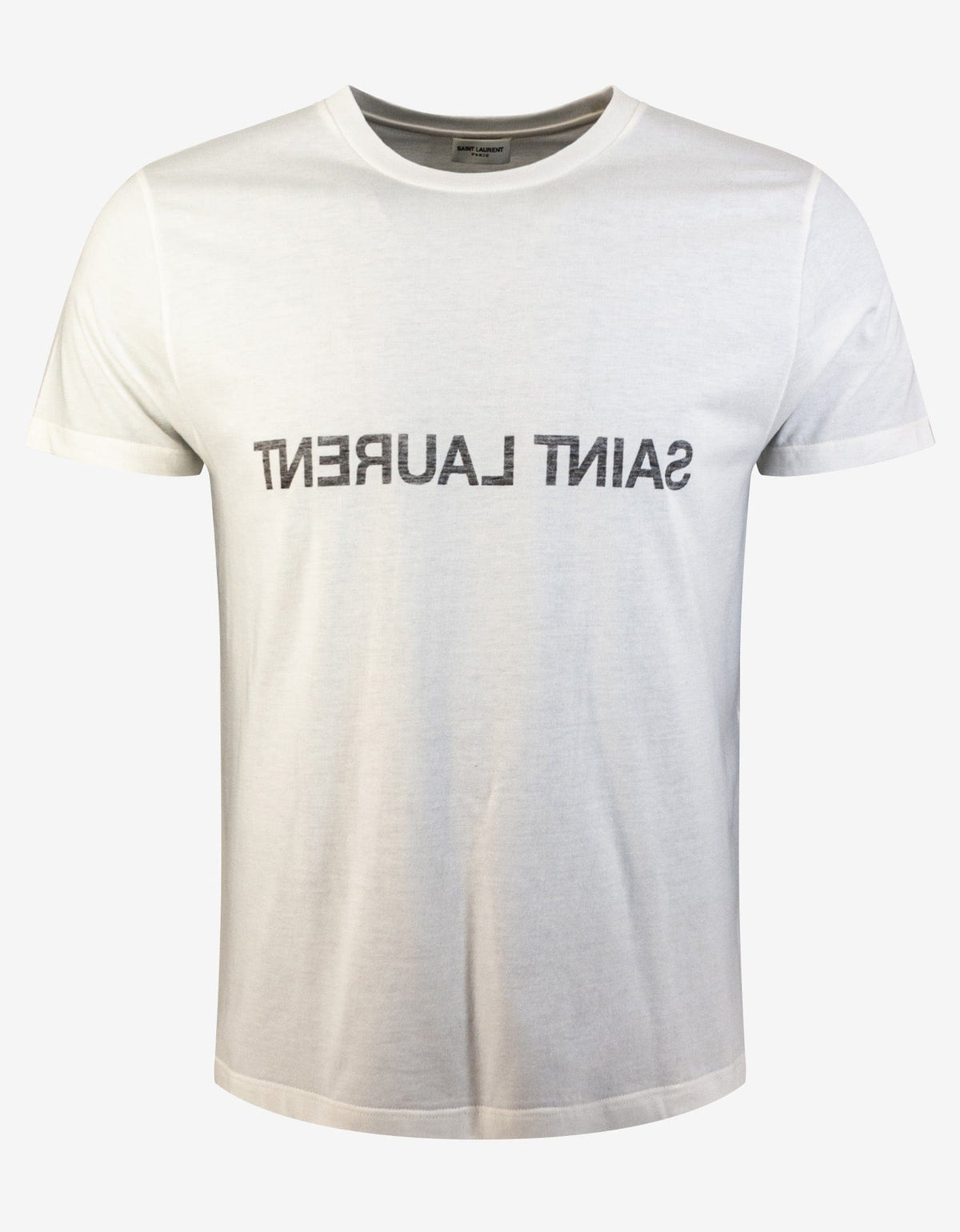 Saint Laurent Off-White Reverse Logo Print T-Shirt