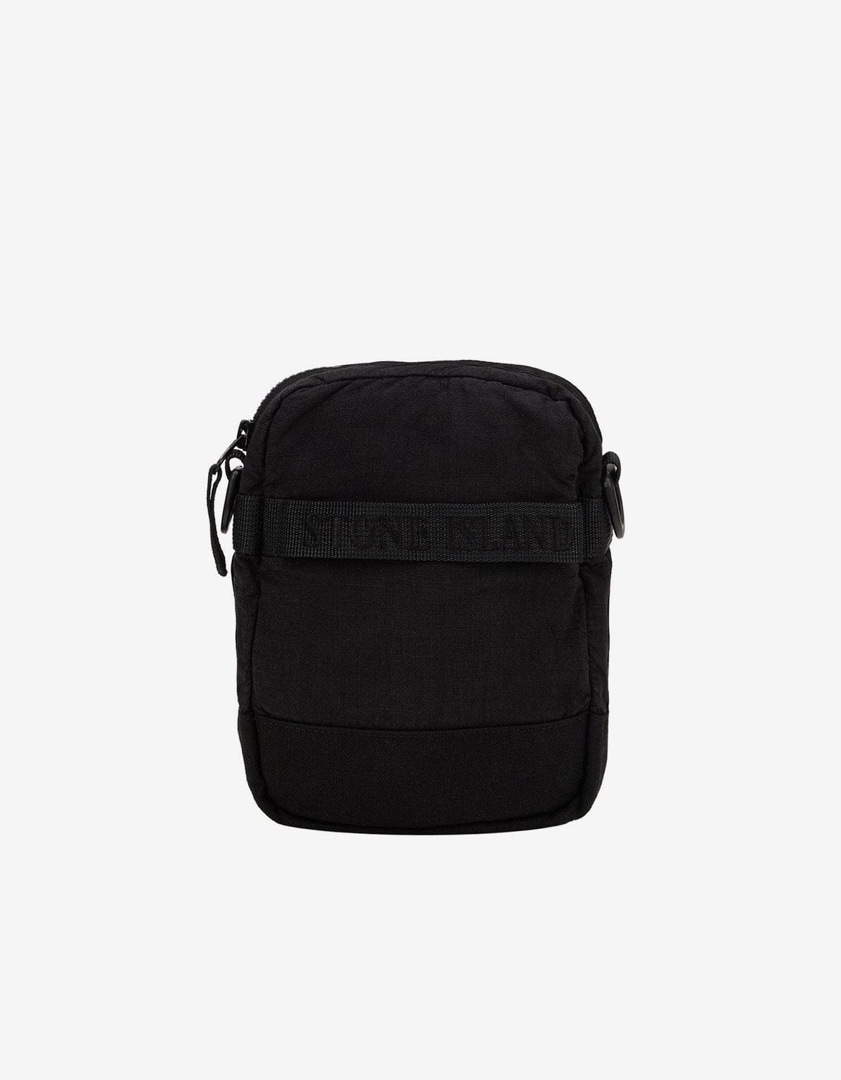 Stone Island Black Lino Nylon Tela-TC Pouch Bag