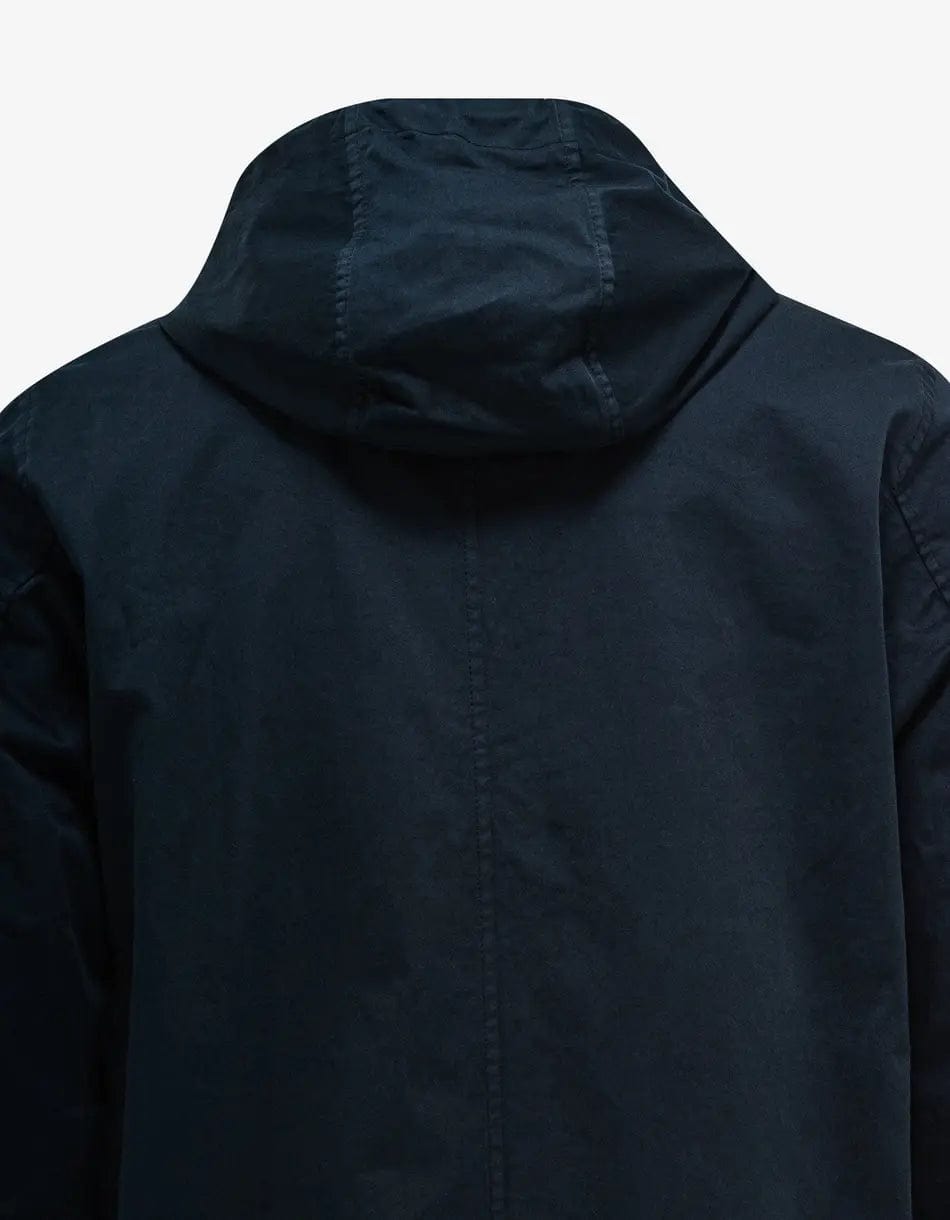 Stone Island Blue Hooded Overshirt
