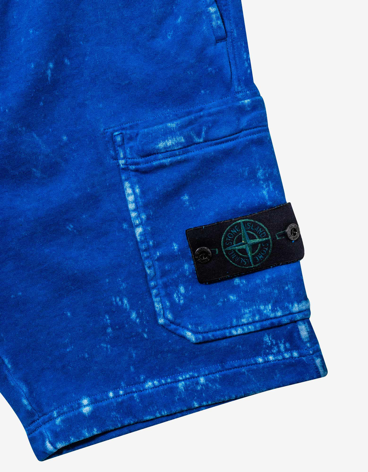 Stone Island Blue Off-Dye Compass Badge Shorts