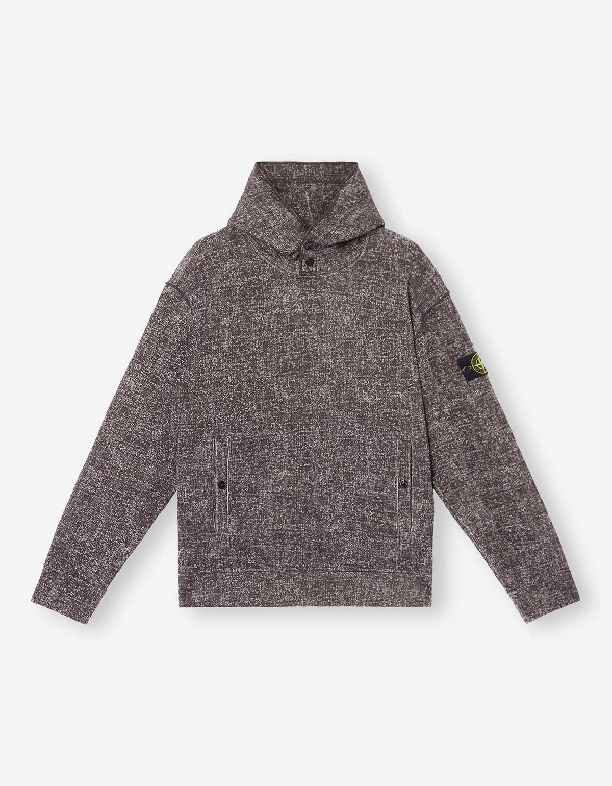 Stone Island Burgundy Melange Print Hoodie