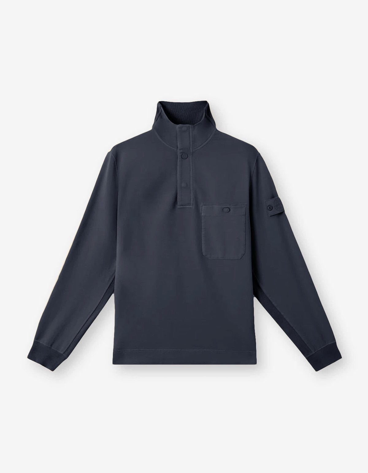 Stone Island Ghost Blue Half-Snap Sweatshirt – Zoo Fashions