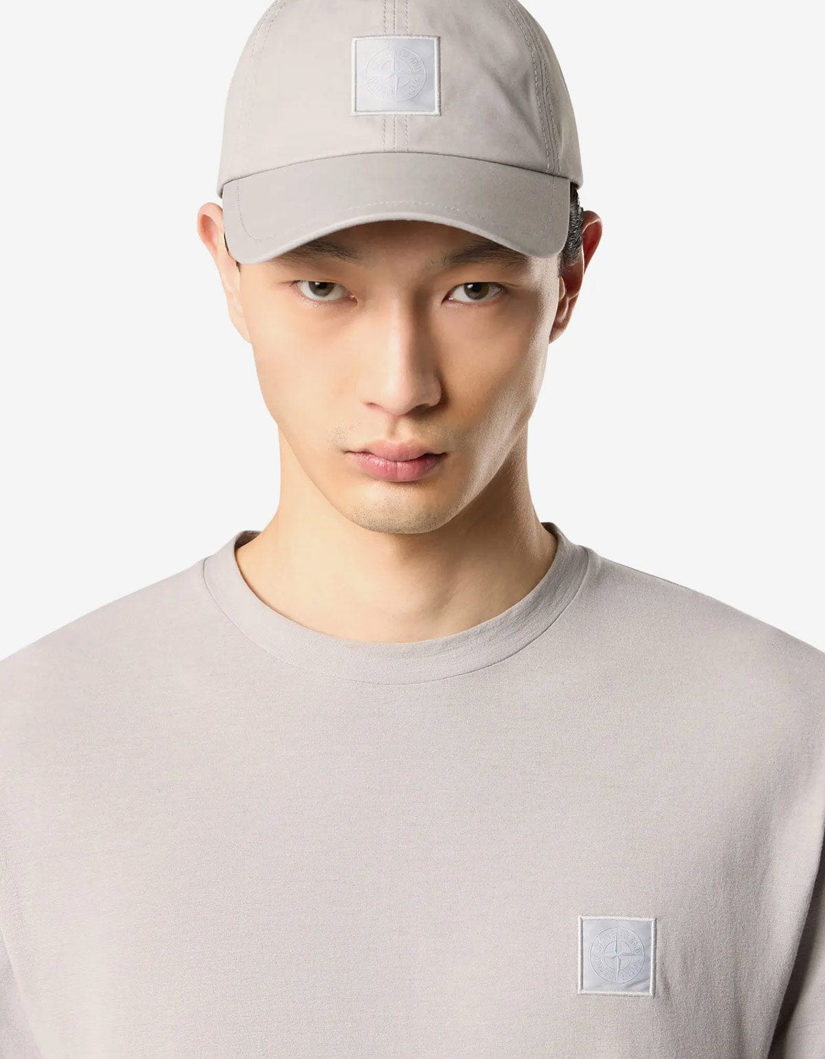 Stone Island Ghost Grey Compass Patch T-Shirt