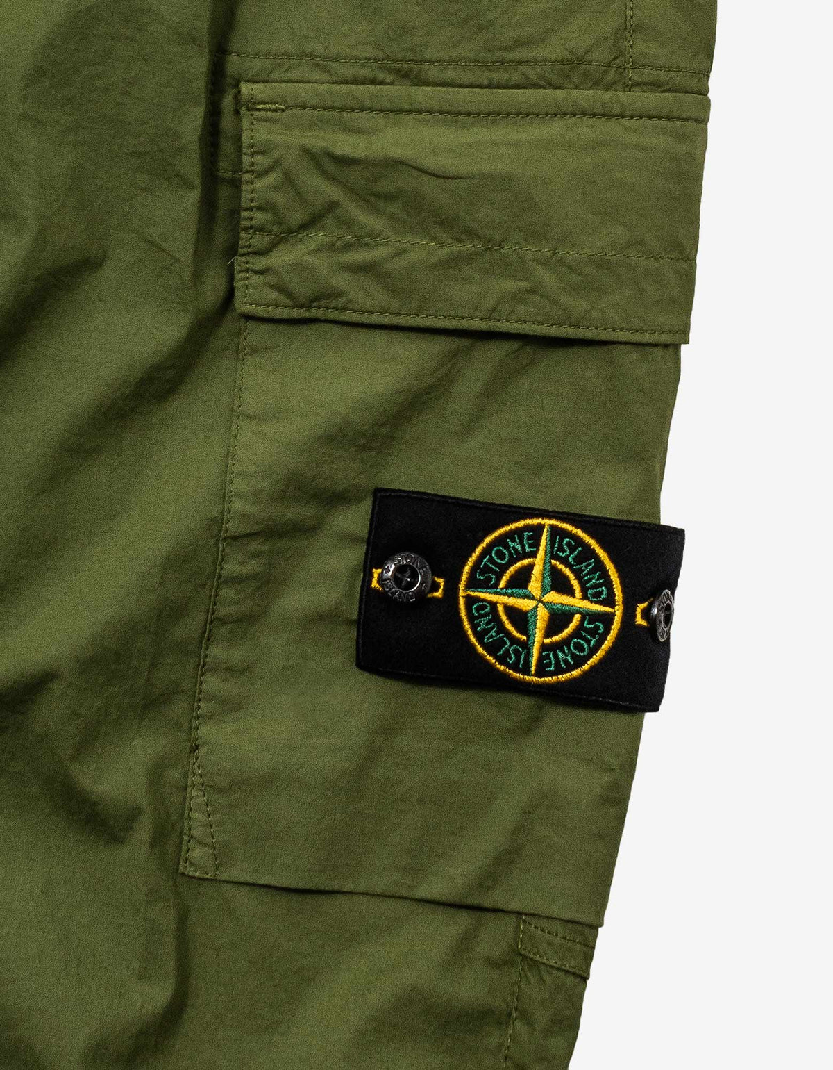 Stone Island Olive Stretch Cotton Tela Paracadute Cargo Pants