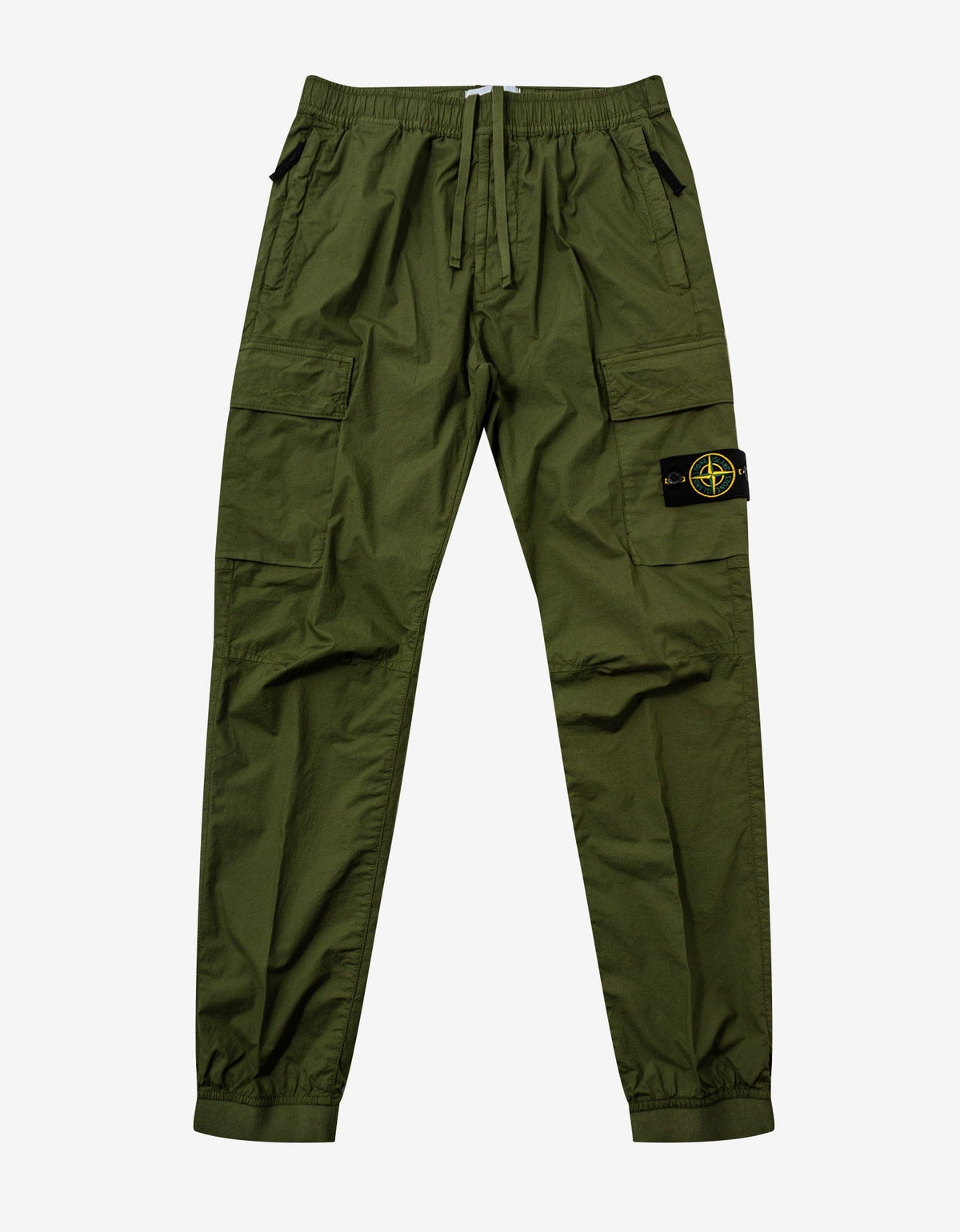 Stone Island Olive Stretch Cotton Tela Paracadute Cargo Pants