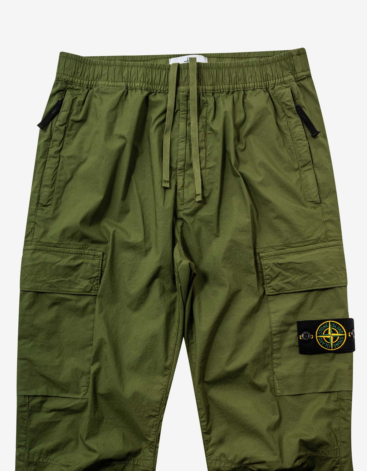 Stone Island Olive Stretch Cotton Tela Paracadute Cargo Pants