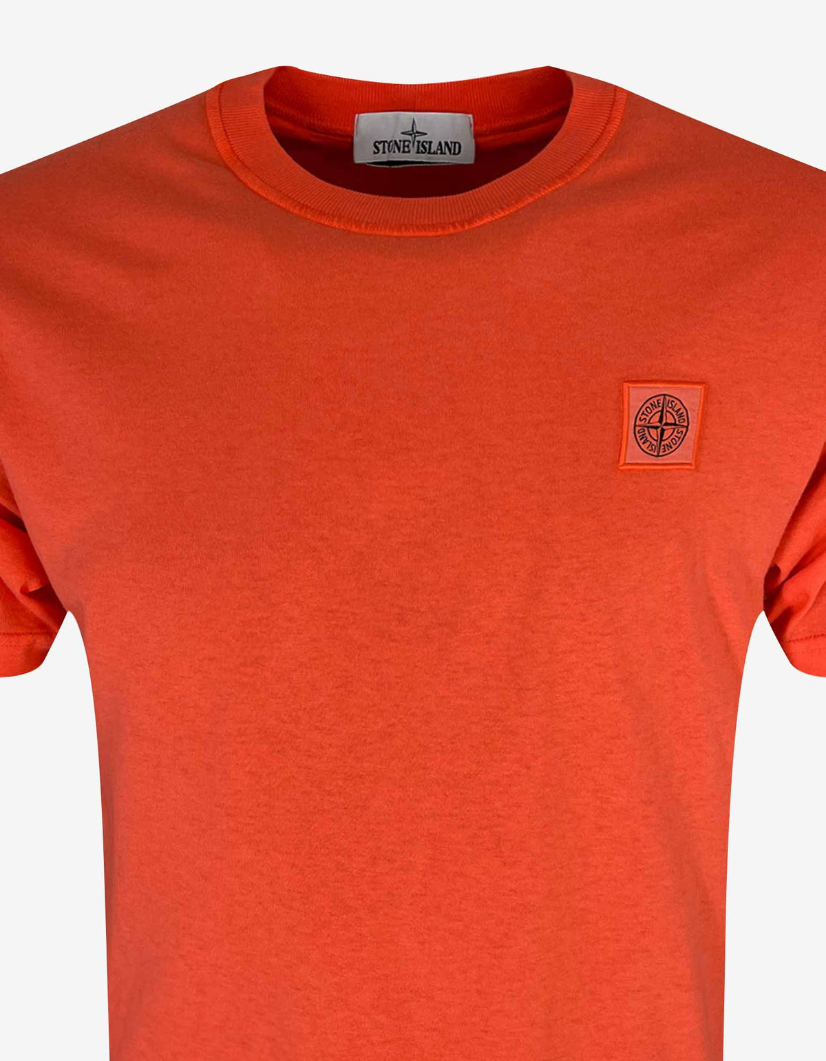 Stone Island Orange Compass Logo T-Shirt
