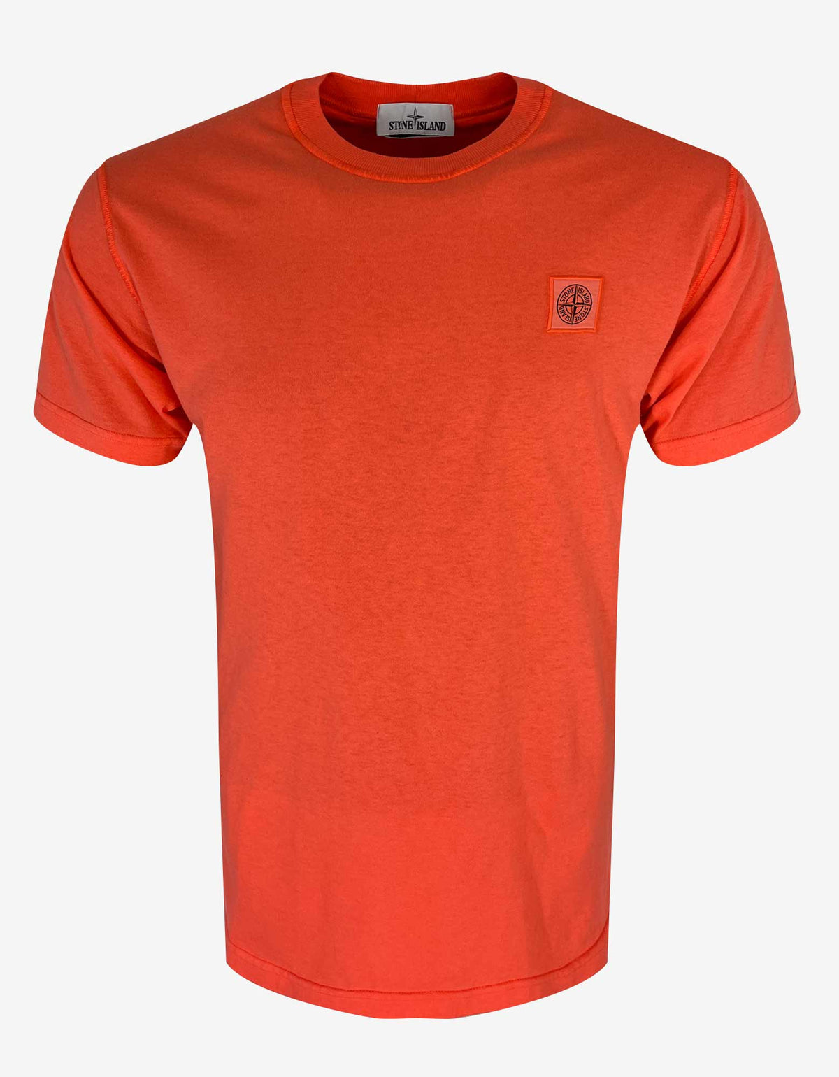 Stone Island Orange Compass Logo T-Shirt