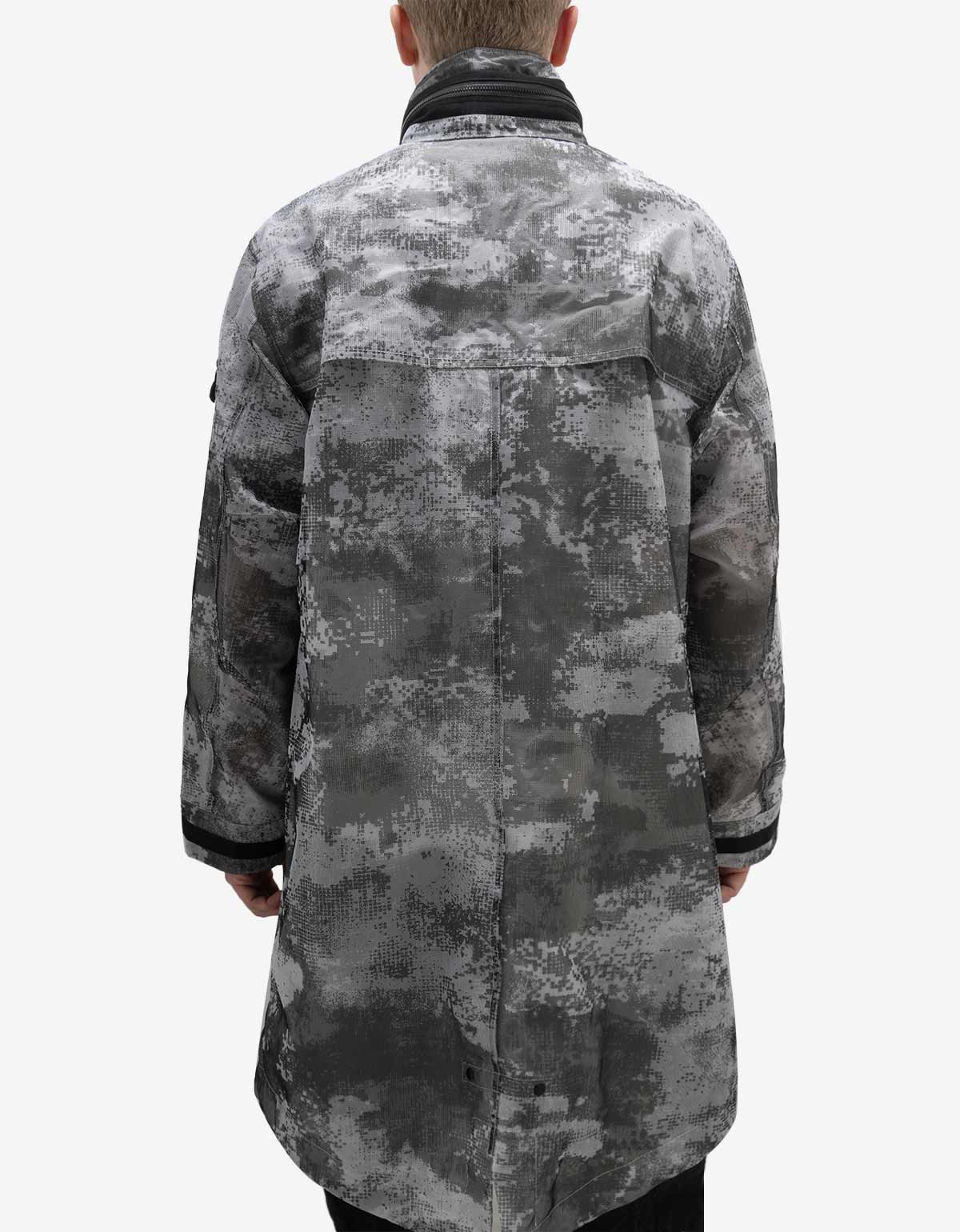 Stone Island Stone Island Grey Camo Mesh Reflective Nylon Coat