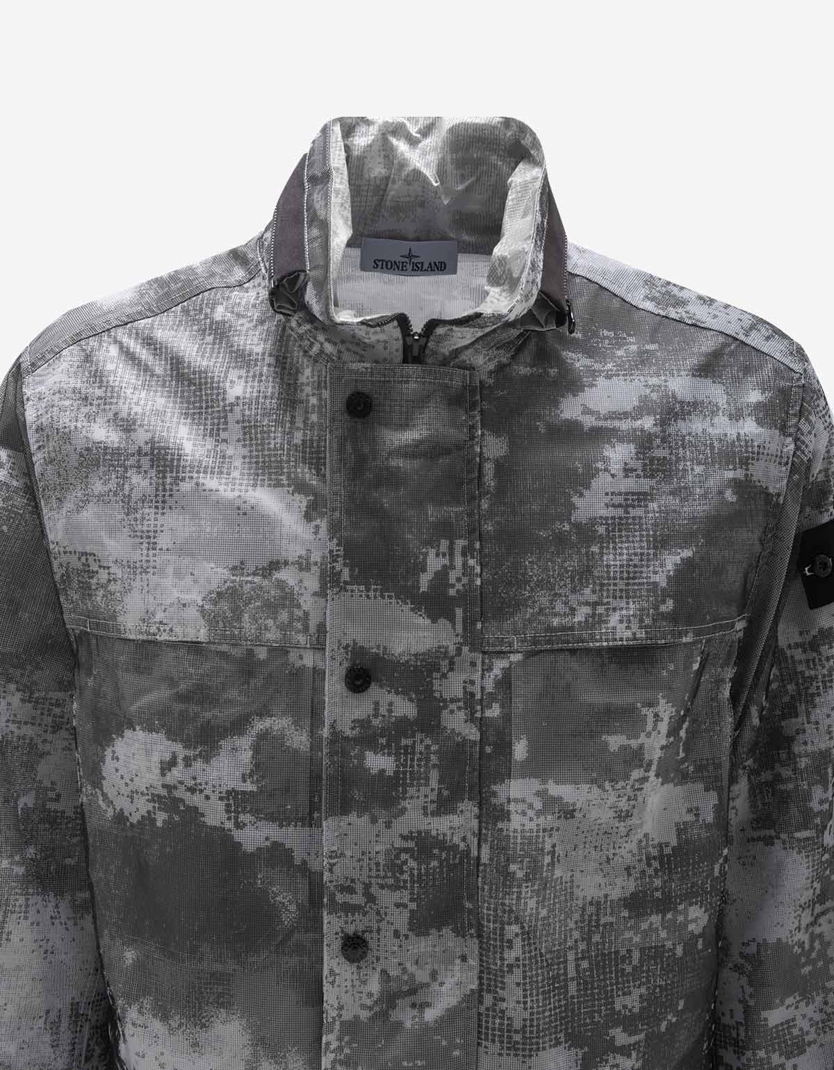 Stone Island Stone Island Grey Camo Mesh Reflective Nylon Coat
