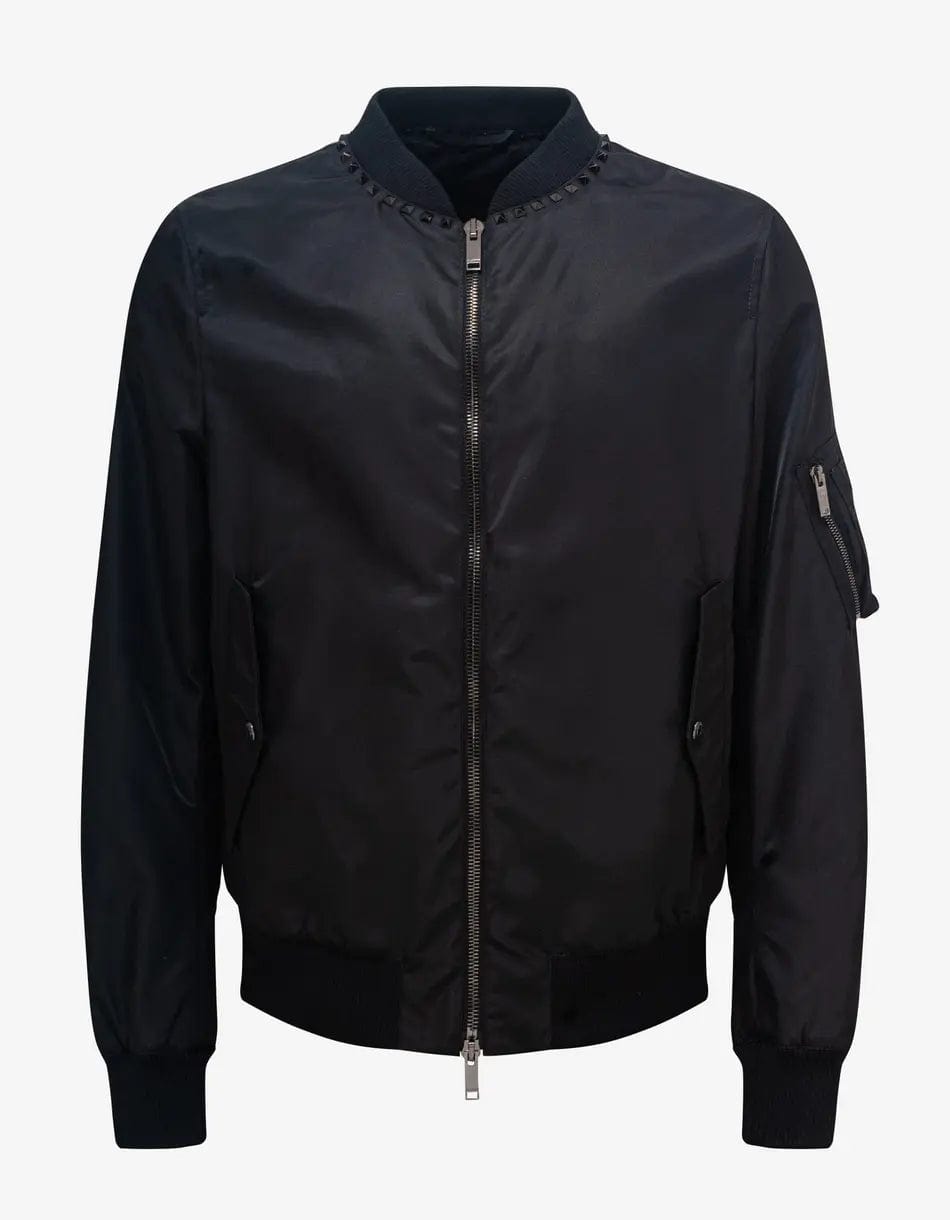 Valentino Black Untitled Stud Bomber Jacket – Zoo Fashions