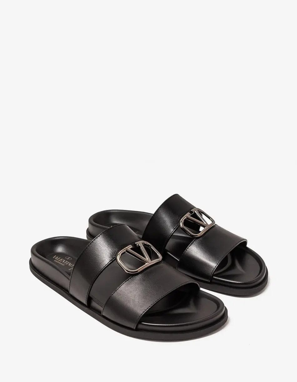 Valentino Black VLogo Slide Sandals – Zoo Fashions Valentino Black VLogo Slide Sandals – Zoo Fashions