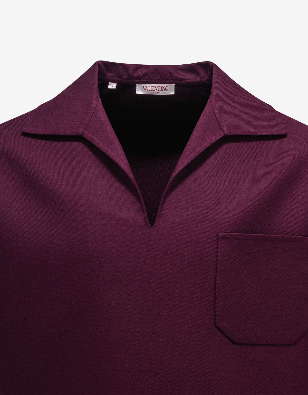 Valentino Garavani Maroon Double Cotton Polo T-Shirt