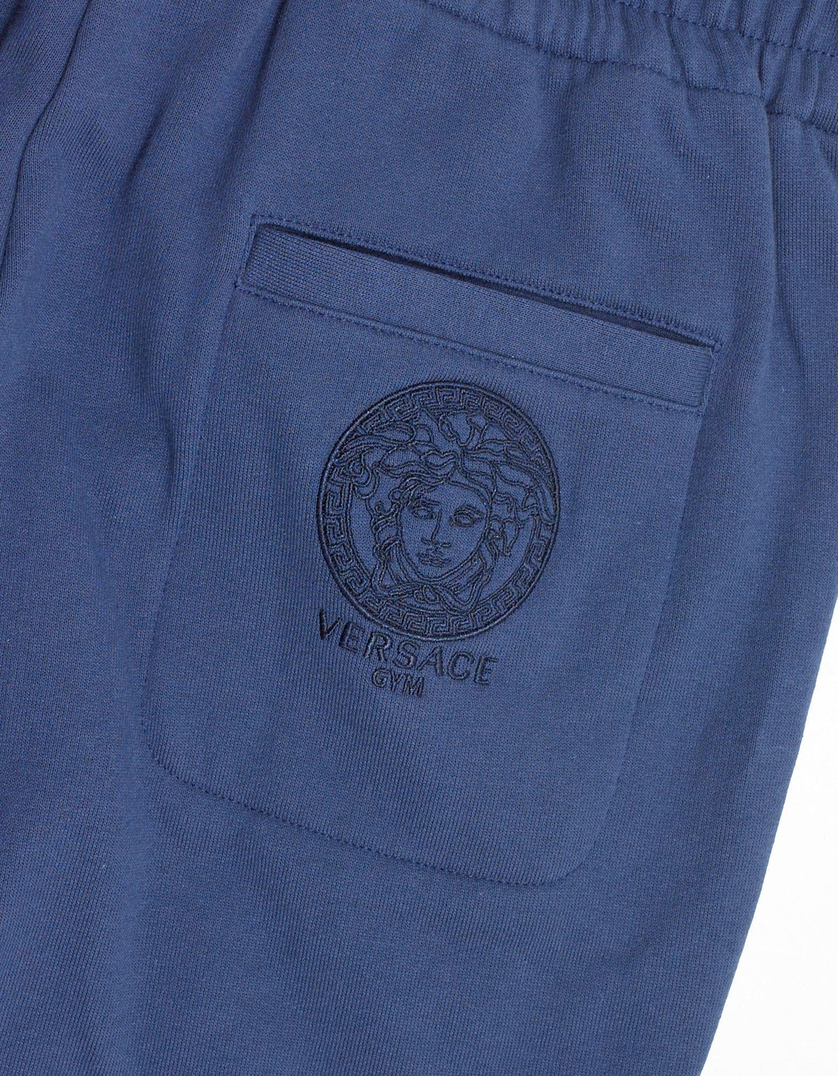 Versace Gym Blue Medusa Embroidery Sweat Pants