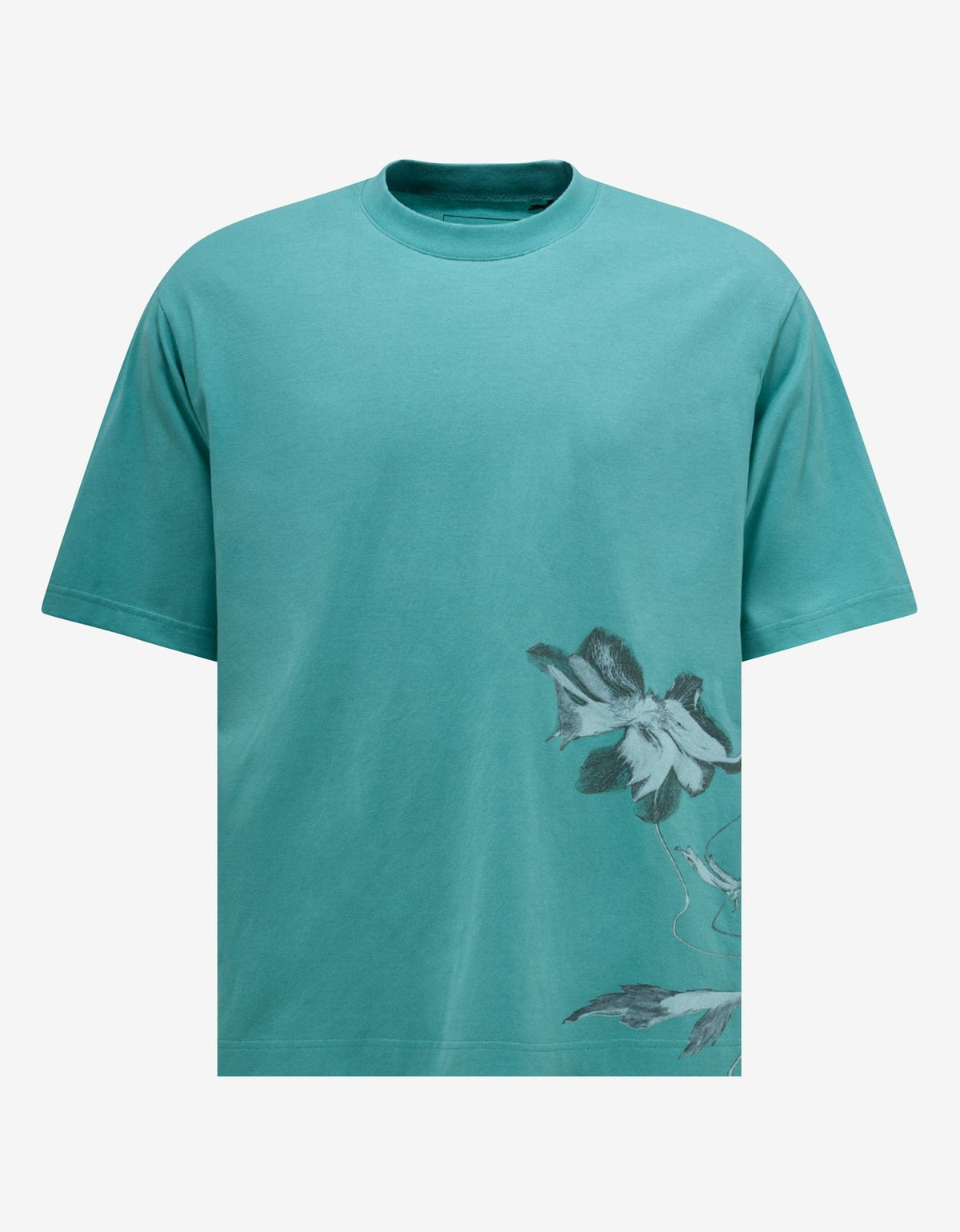 Y-3 Blue Floral Print T-Shirt