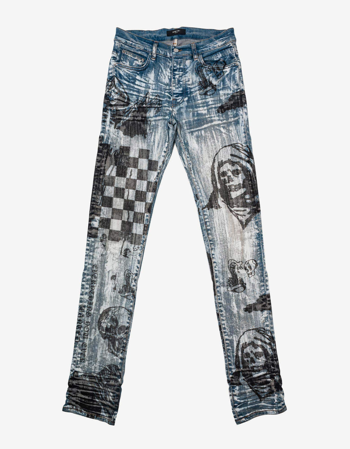 Amiri Wes Lang Blue Sketch Jeans