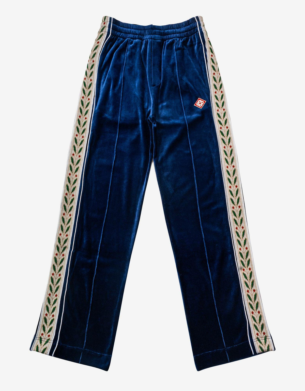 Casablanca Navy Blue Laurel Velour Track Pants