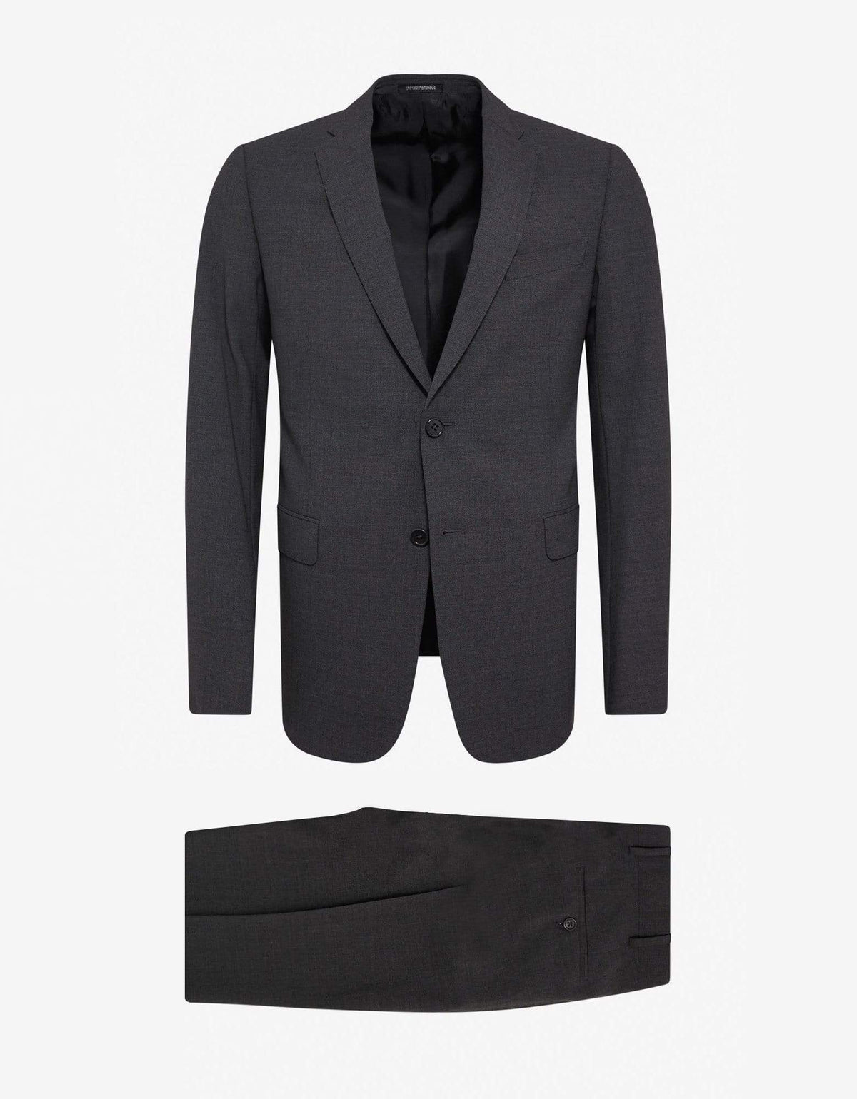 Emporio Armani Grey Wool-Blend Two-Button Suit