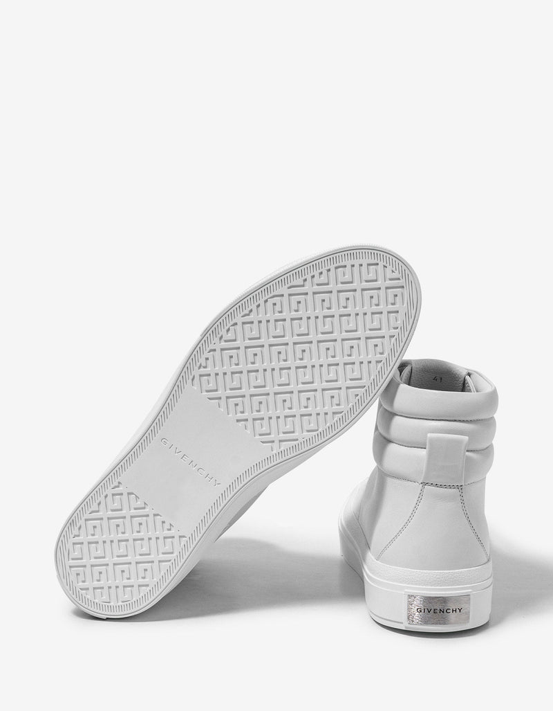 Givenchy White Leather City High Top Trainers