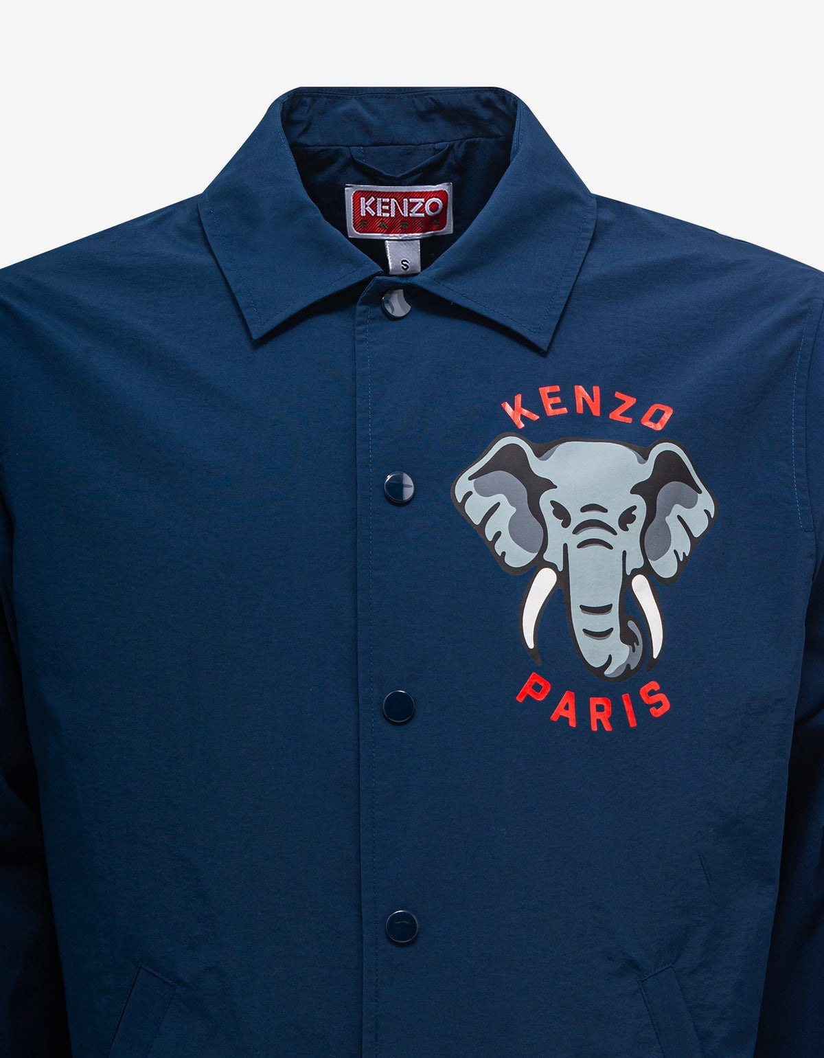 Kenzo Blue 'Kenzo Elephant' Coach Jacket