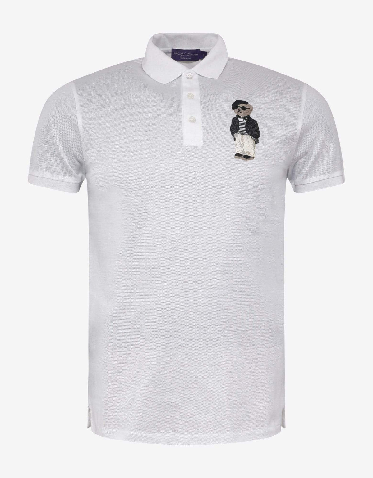 Ralph Lauren Purple Label White Bear Embroidery Polo T-Shirt