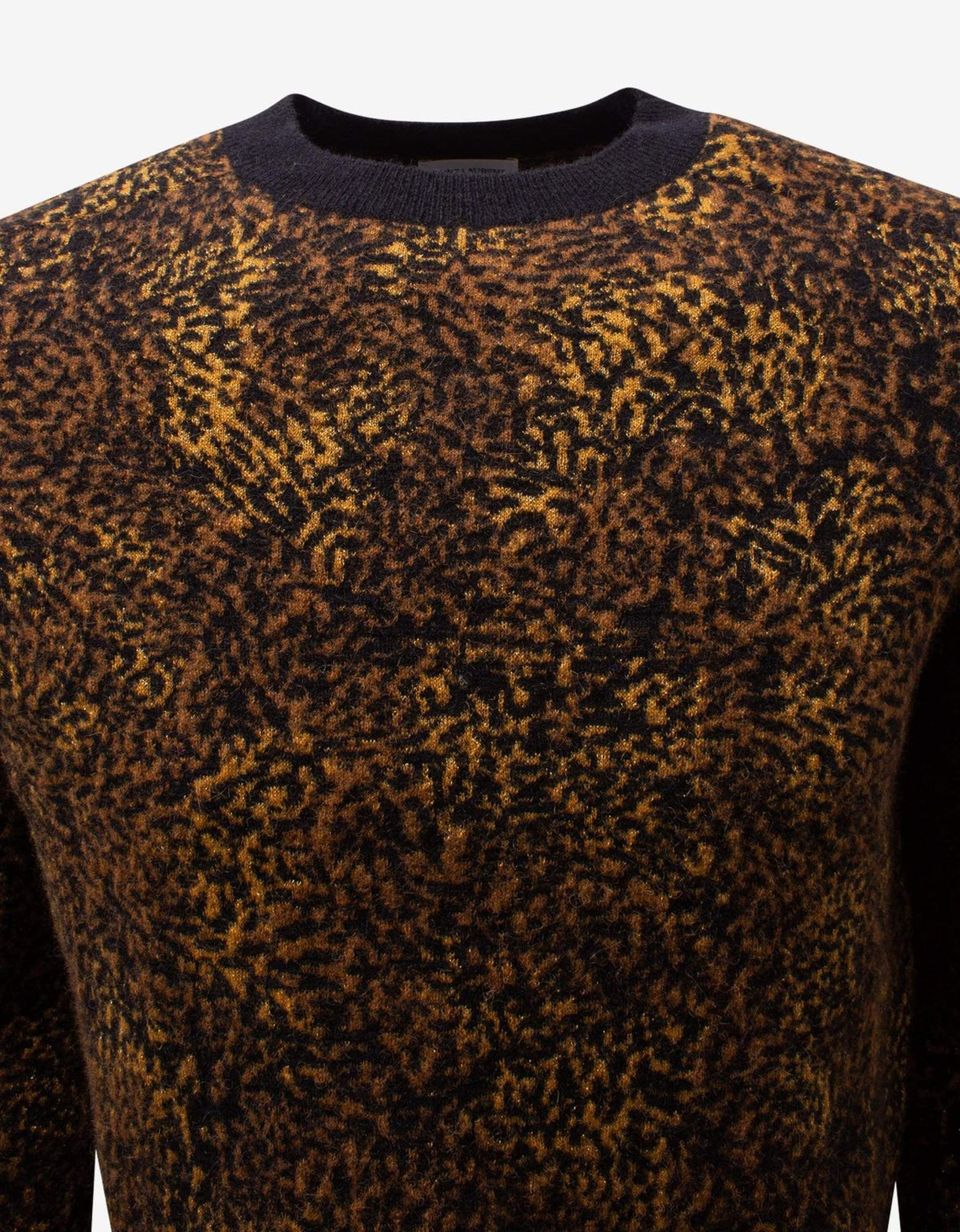 Saint Laurent Leopard Print Wool-Blend Sweater