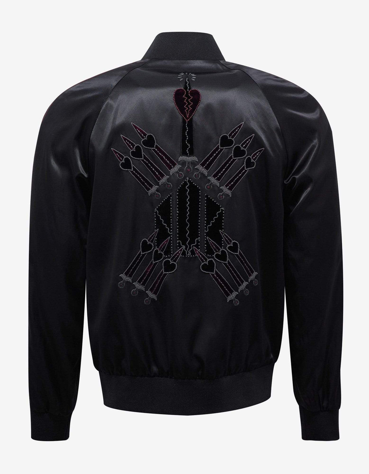 Valentino Black Loveblade Embroidery Souvenir Jacket