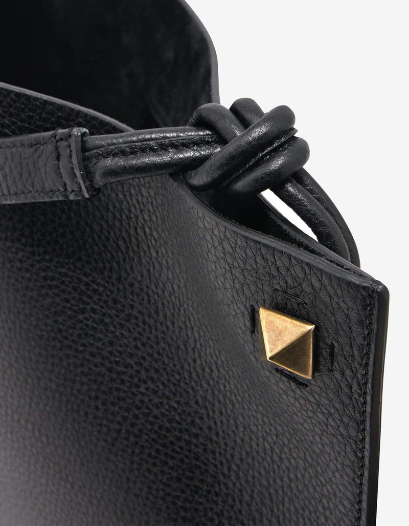 Valentino Garavani Black Identity Leather Tote Bag