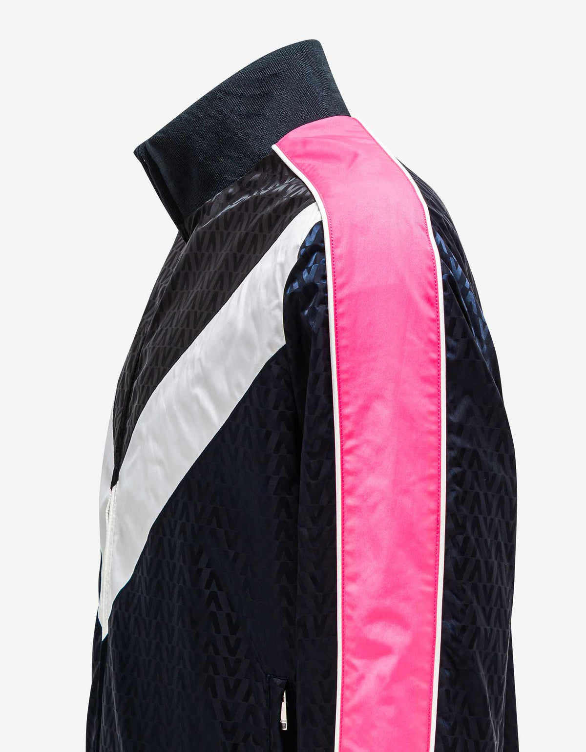 Valentino Navy Blue Optical Logo Jacquard Track Jacket