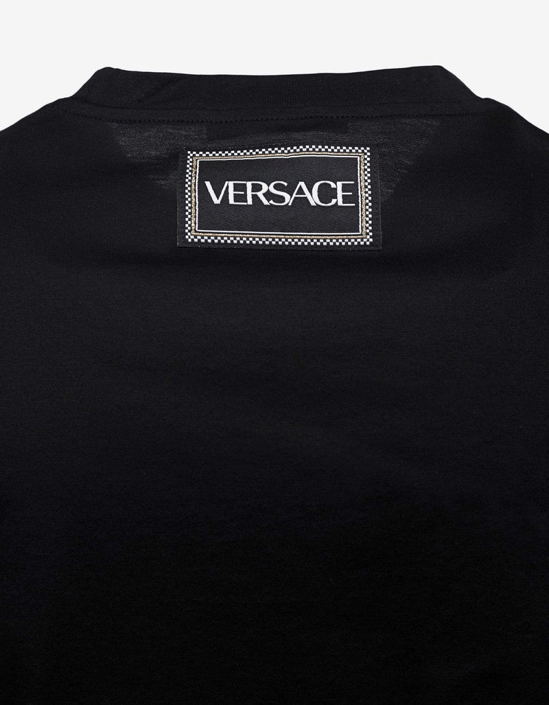 Versace Black Neon Logo Print T-Shirt