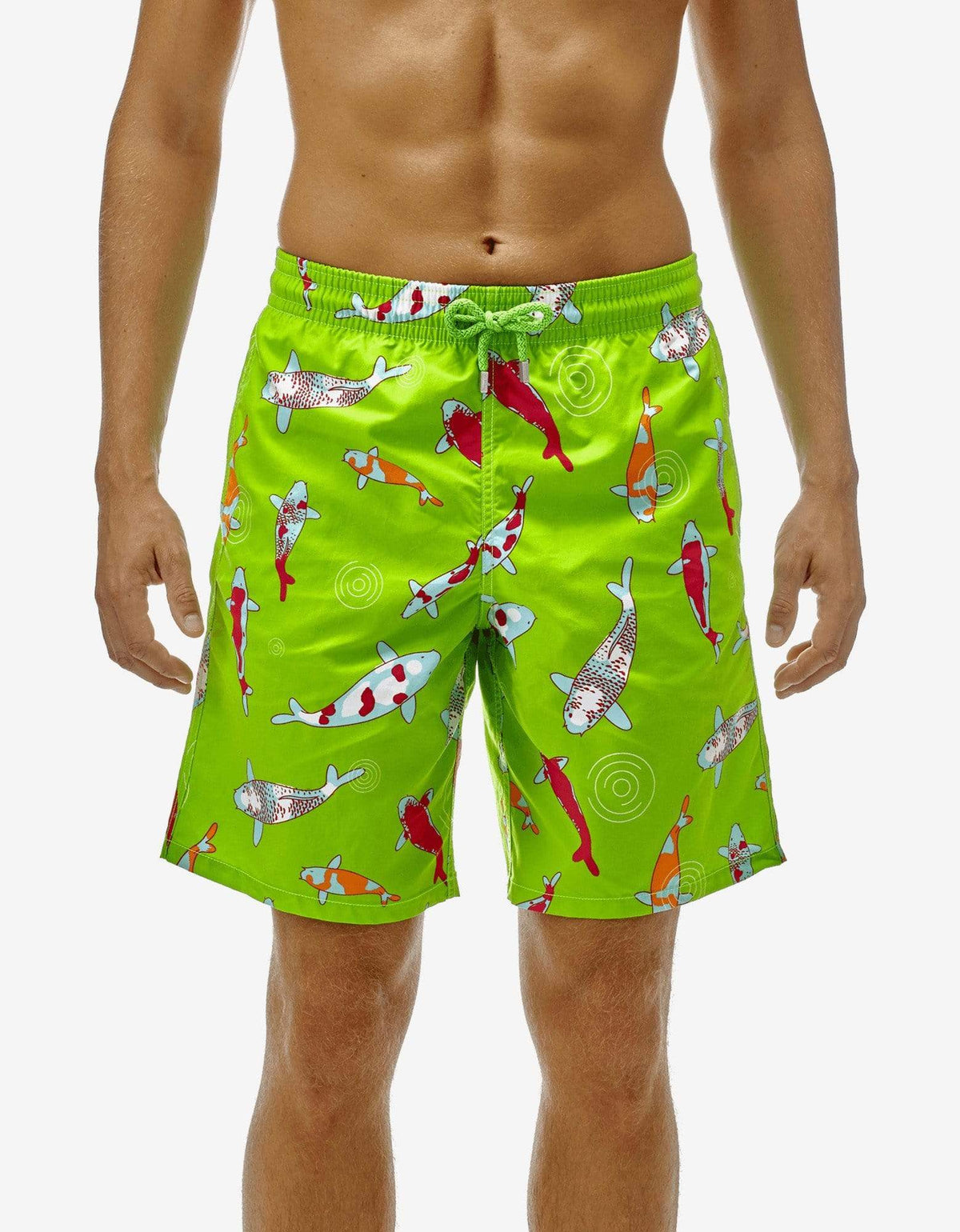 Vilebrequin Wasabi Green Carp Print Moorea Swim Shorts
