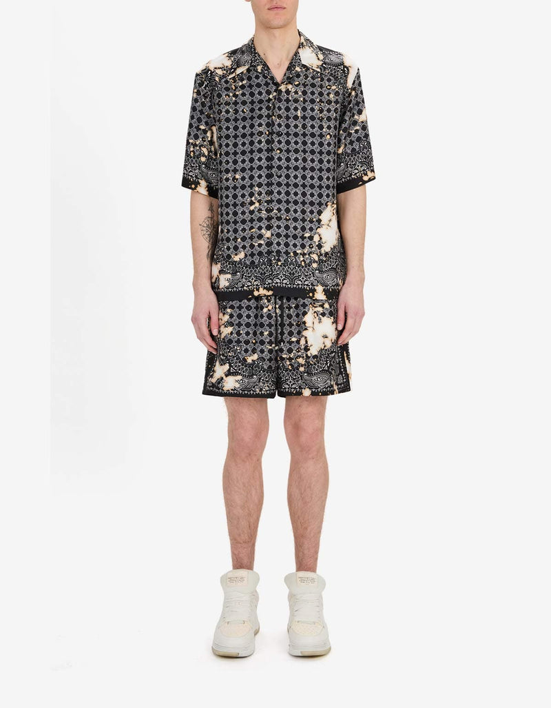 Amiri Black Bleach Bandana Silk Shorts AMSHCA1106 001