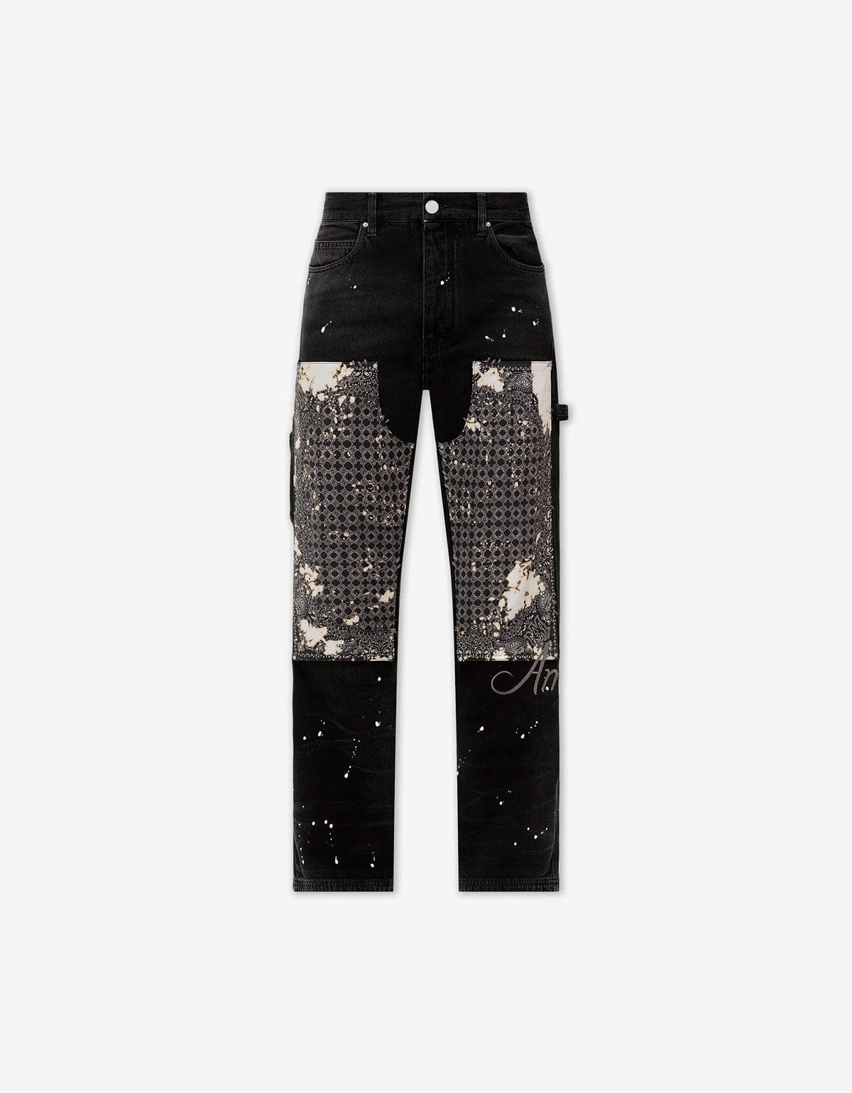 Amiri Black Bleach Bandana Carpenter Jeans AMDNGH1081 051 