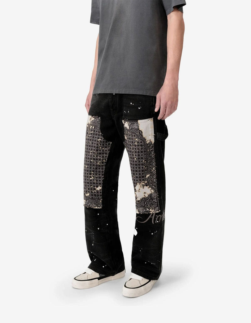 Amiri Black Bleach Bandana Carpenter Jeans AMDNGH1081 051 