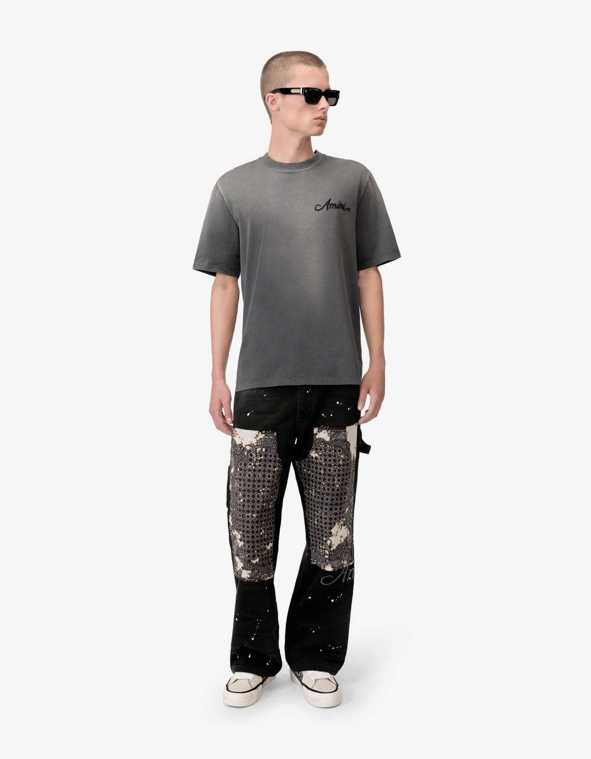 Amiri Black Bleach Bandana Carpenter Jeans | 100% Cotton | Pre