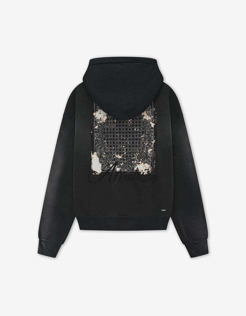 Amiri Black Bleach Bandana Oversized Hoodie S Black