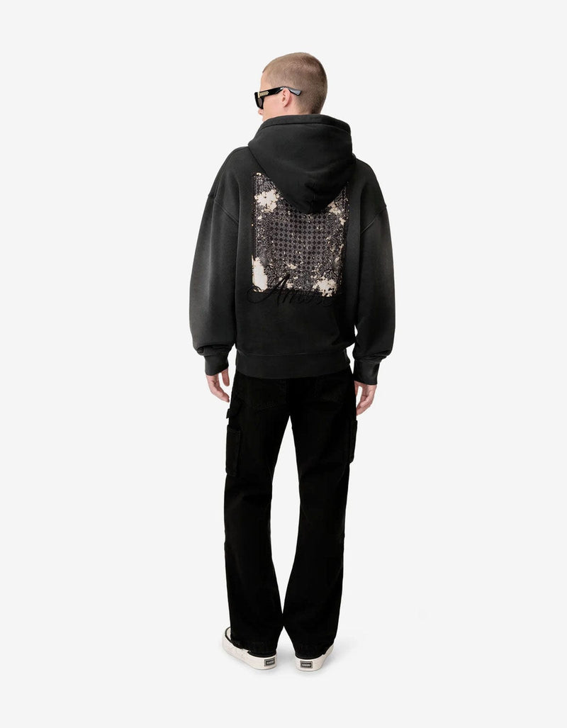 Amiri Black Bleach Bandana Oversized Hoodie S Black