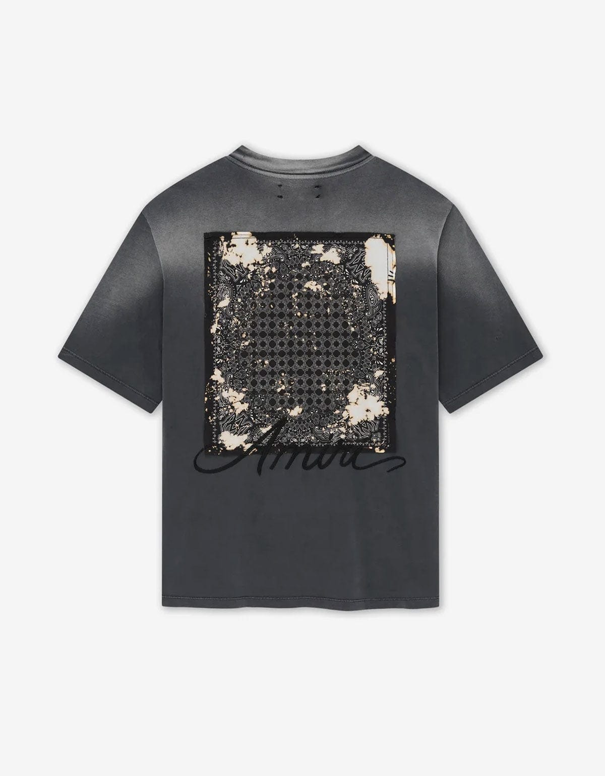 Amiri Black Bleach Bandana Patch T-Shirt AMJYTE1197 001