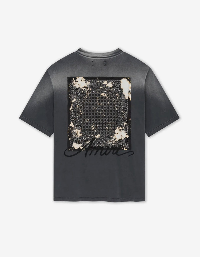 Amiri Black Bleach Bandana Patch T-Shirt AMJYTE1197 001