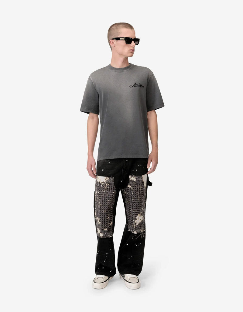 Amiri Black Bleach Bandana Patch T-Shirt AMJYTE1197 001