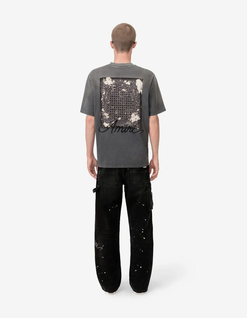 Amiri Black Bleach Bandana Patch T-Shirt AMJYTE1197 001