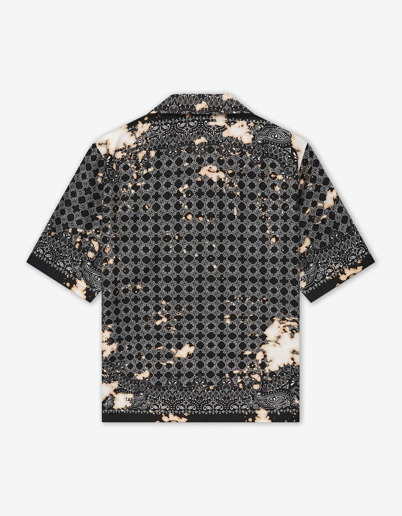 Amiri Black Bleach Bandana Bowling Shirt AMSTCA1159 001
