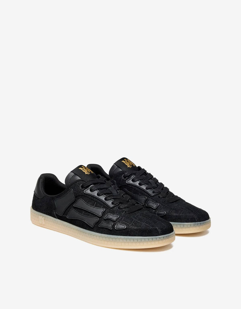 Amiri Black Croc Debossed Pacific Bones Trainers AMFOSR1177 001