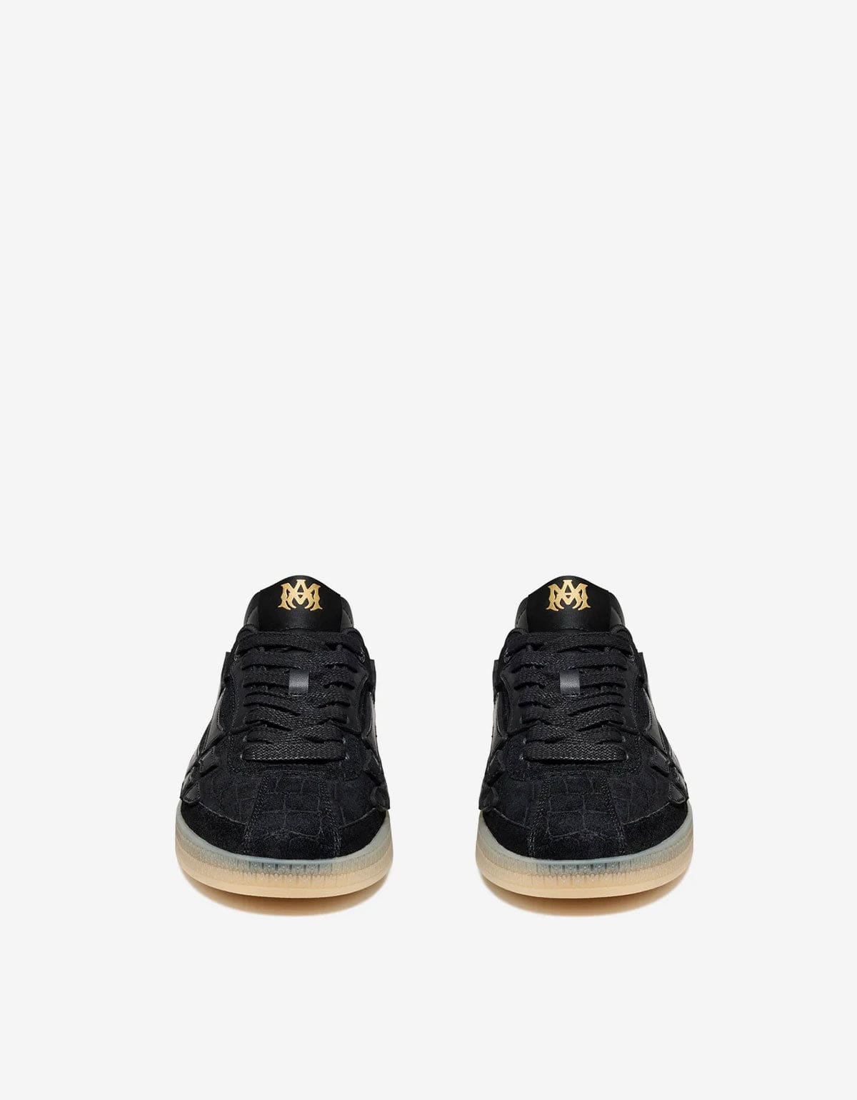 Amiri Black Croc Debossed Pacific Bones Trainers AMFOSR1177 001